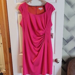Calvin Klein Pink Ruched Sheath Mini Dress